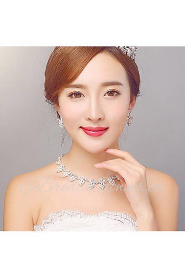 Rhinestone/Imitation Pearl / Alloy / Rhinestone Jewelry Set with Earings