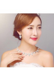 Rhinestone/Imitation Pearl / Alloy / Rhinestone Jewelry Set with Earings