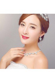 Rhinestone/Imitation Pearl / Alloy / Rhinestone Jewelry Set with Earings