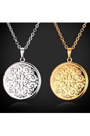 New Vintage Photo Locket Pendant Floating Lockets 18K Real Gold Platinum Plated Necklace Jewelry Gift for Women