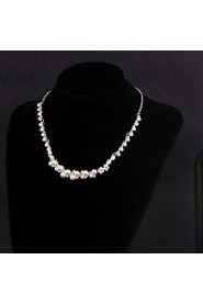 Women's Silver/Alloy Wedding/Party Jewelry Drop White Rhinestones/Crystal/Diamond Pearls Jewelry Set For Bridal