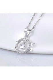 Hot Trendy Real 925 Silver Zircon Chain Round Circle Fish Pendant Choker Necklace Women Wonderful Animal Jewelry