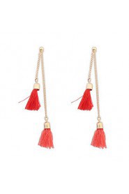 Small Metal Chain Tassel Retro Drop Earrings Wedding