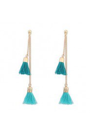 Small Metal Chain Tassel Retro Drop Earrings Wedding