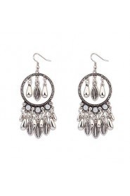 Bohemian Handmade Retro Long Paragraph Droplets Tassel Earrings