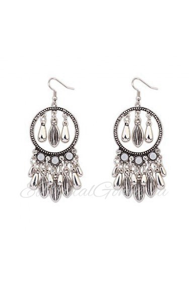 Bohemian Handmade Retro Long Paragraph Droplets Tassel Earrings