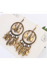 Bohemian Handmade Retro Long Paragraph Droplets Tassel Earrings