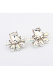 European And American Fashion Extravagance Gemstone Flower Earrings