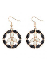 Fashion Sweet Hollow Flower Water Drop Circle Earrings