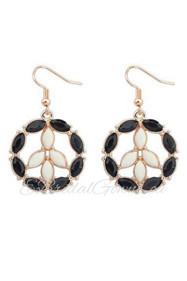 Fashion Sweet Hollow Flower Water Drop Circle Earrings