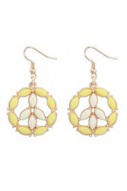 Fashion Sweet Hollow Flower Water Drop Circle Earrings