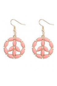 Fashion Sweet Hollow Flower Water Drop Circle Earrings