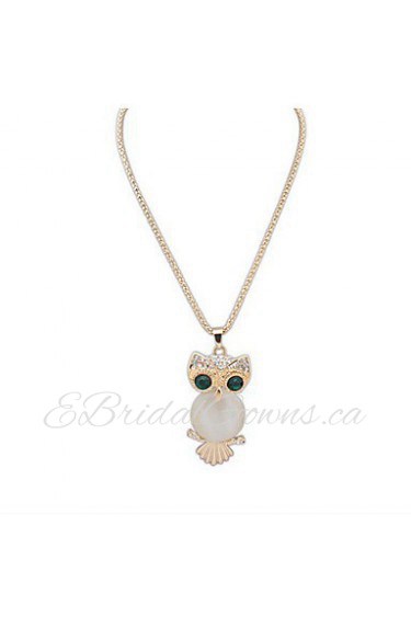 New Brand Fashion Charms Crystal Owl Necklace Simulated Diamond Gold Long Chain Necklaces