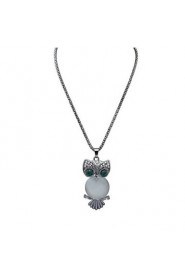 New Brand Fashion Charms Crystal Owl Necklace Simulated Diamond Gold Long Chain Necklaces