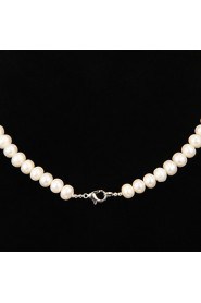 Fabulous White Pearl With Ruby Women's Necklace