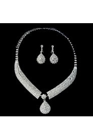 Jewelry Set Women's Anniversary / Wedding / Engagement / Birthday / Party / Special Occasion Jewelry Sets Alloy RhinestoneNecklaces /