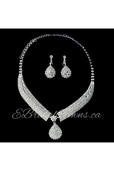 Jewelry Set Women's Anniversary / Wedding / Engagement / Birthday / Party / Special Occasion Jewelry Sets Alloy RhinestoneNecklaces /