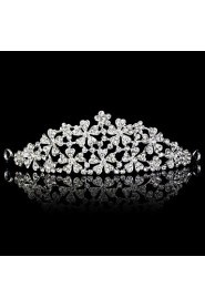 Bride's Flower Shape Rhinestone Forehead Wedding Crown Headwear 1 PC