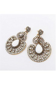 New Fashion Vintage Silver Long Ethnic Bohemian Earrings For Women Flowers Crystal Drop Earrings