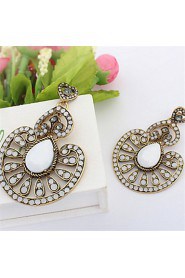 New Fashion Vintage Silver Long Ethnic Bohemian Earrings For Women Flowers Crystal Drop Earrings