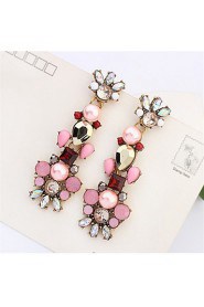 Big Long Crystal Drop Earrings For Women Vintage Earrings Flower Bohemian Style Fine Jewelry Wedding Accessories