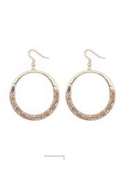 New Arrival Design Fashion Gold Silver Big Hollow Circle Rhinestone Drop Earrings