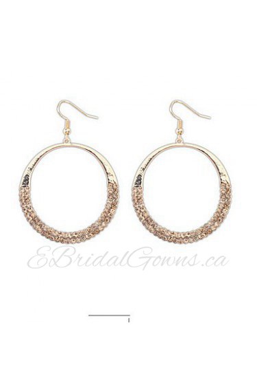 New Arrival Design Fashion Gold Silver Big Hollow Circle Rhinestone Drop Earrings