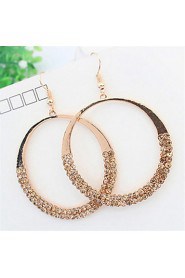 New Arrival Design Fashion Gold Silver Big Hollow Circle Rhinestone Drop Earrings