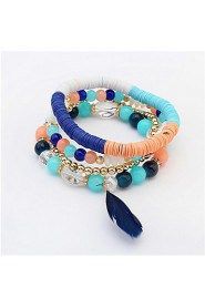 European And American Fashion Small Fresh Feather Beaded Bracelet