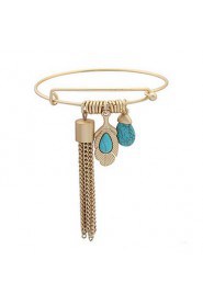 European And American Fashion Matte Gold Turquoise Bracelet