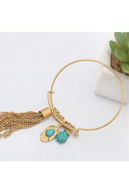 European And American Fashion Matte Gold Turquoise Bracelet