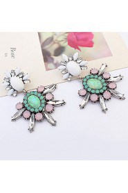 Fresh Flower Color Crystal Long Section Of Bohemia Little Turtle Shape Earrings