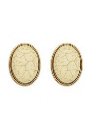 Luxury Retro Oval Gemstone Earrings