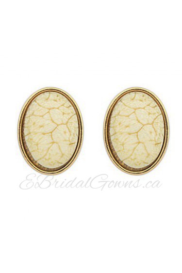 Luxury Retro Oval Gemstone Earrings