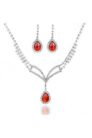 Generous Ladies'/Women's Alloy Wedding/Party Jewelry Set With Pearl/Rhinestone