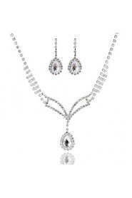 Generous Ladies'/Women's Alloy Wedding/Party Jewelry Set With Pearl/Rhinestone