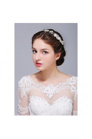 Women's Sterling Silver / Alloy / Imitation Pearl Headpiece-Wedding / Special Occasion / Casual Headbands 1 Piece Clear / Ivory Round