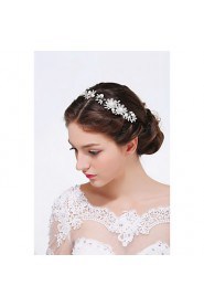 Women's Sterling Silver / Alloy / Imitation Pearl Headpiece-Wedding / Special Occasion / Casual Headbands 1 Piece Clear / Ivory Round