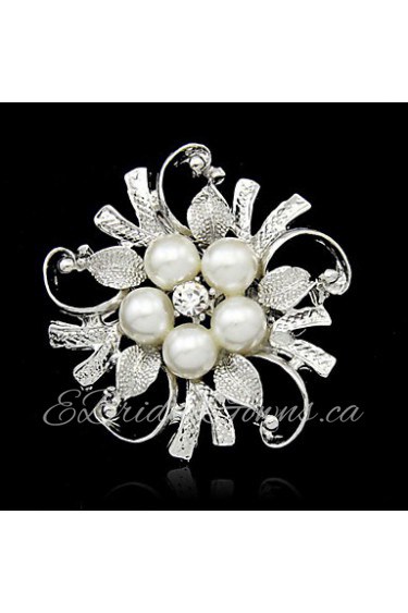 Beautiful Alloy And Imitation Pearl Brooches