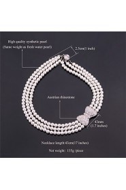 High Quality Synthetic Pearl Beads Luxury Women's Fancy Choker Collar Necklace Jewellery Gift for Women