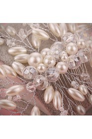 Bride's Luxury Pearl Rhinestone Crystal Hair Comb Wedding Hair Jewelry Accessories 1 PC