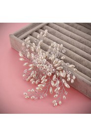 Bride's Luxury Pearl Rhinestone Crystal Hair Comb Wedding Hair Jewelry Accessories 1 PC
