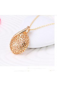 Luxury Hollow-out Teardrop-shaped Pendant Rhinestones Necklace + Earrings Jewelry Sets