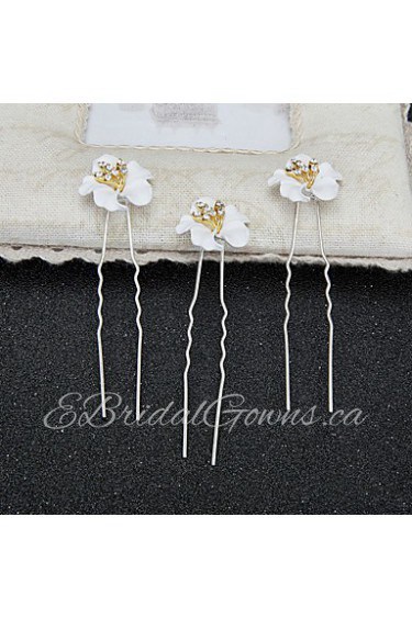 Women's / Flower Girl's Rhinestone / Alloy / Resin Headpiece-Wedding / Special Occasion Hair Pin 2 Pieces