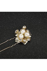 Women's / Flower Girl's Rhinestone / Alloy / Imitation Pearl Headpiece-Wedding / Special Occasion Hair Pin 2 Pieces