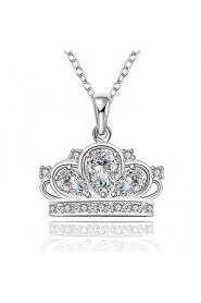 Cremation Jewelry 925 sterling silver Imperial Crown with Zircon Pendant Necklace for Women