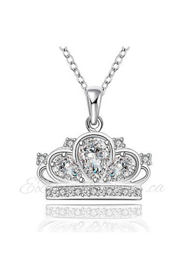 Cremation Jewelry 925 sterling silver Imperial Crown with Zircon Pendant Necklace for Women