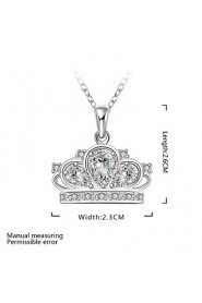 Cremation Jewelry 925 sterling silver Imperial Crown with Zircon Pendant Necklace for Women