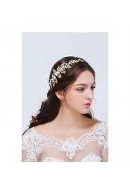 Women's Gold / Alloy Headpiece-Wedding / Special Occasion / Casual Headbands 1 Piece Clear / Ivory Round