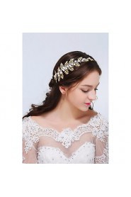 Women's Gold / Alloy Headpiece-Wedding / Special Occasion / Casual Headbands 1 Piece Clear / Ivory Round